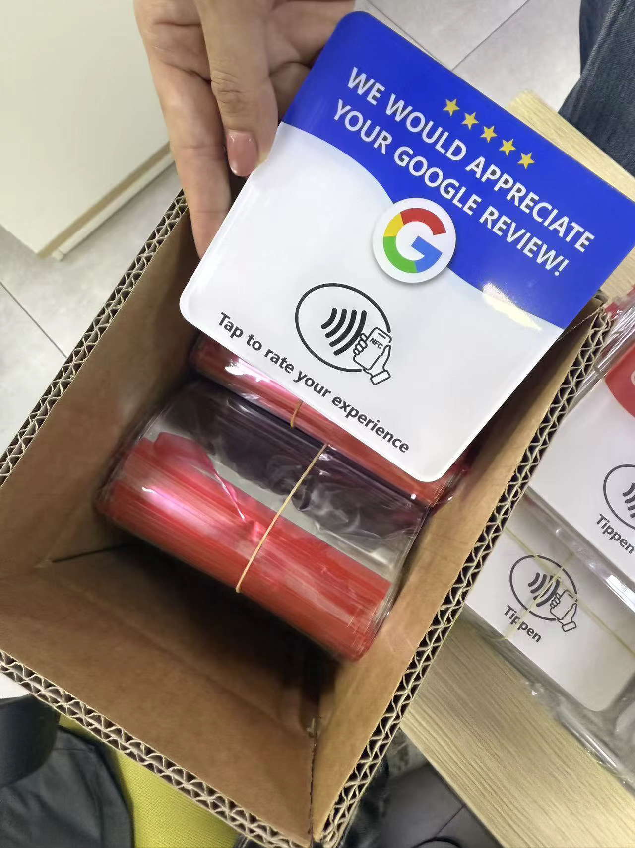 NFC Google review card product example
